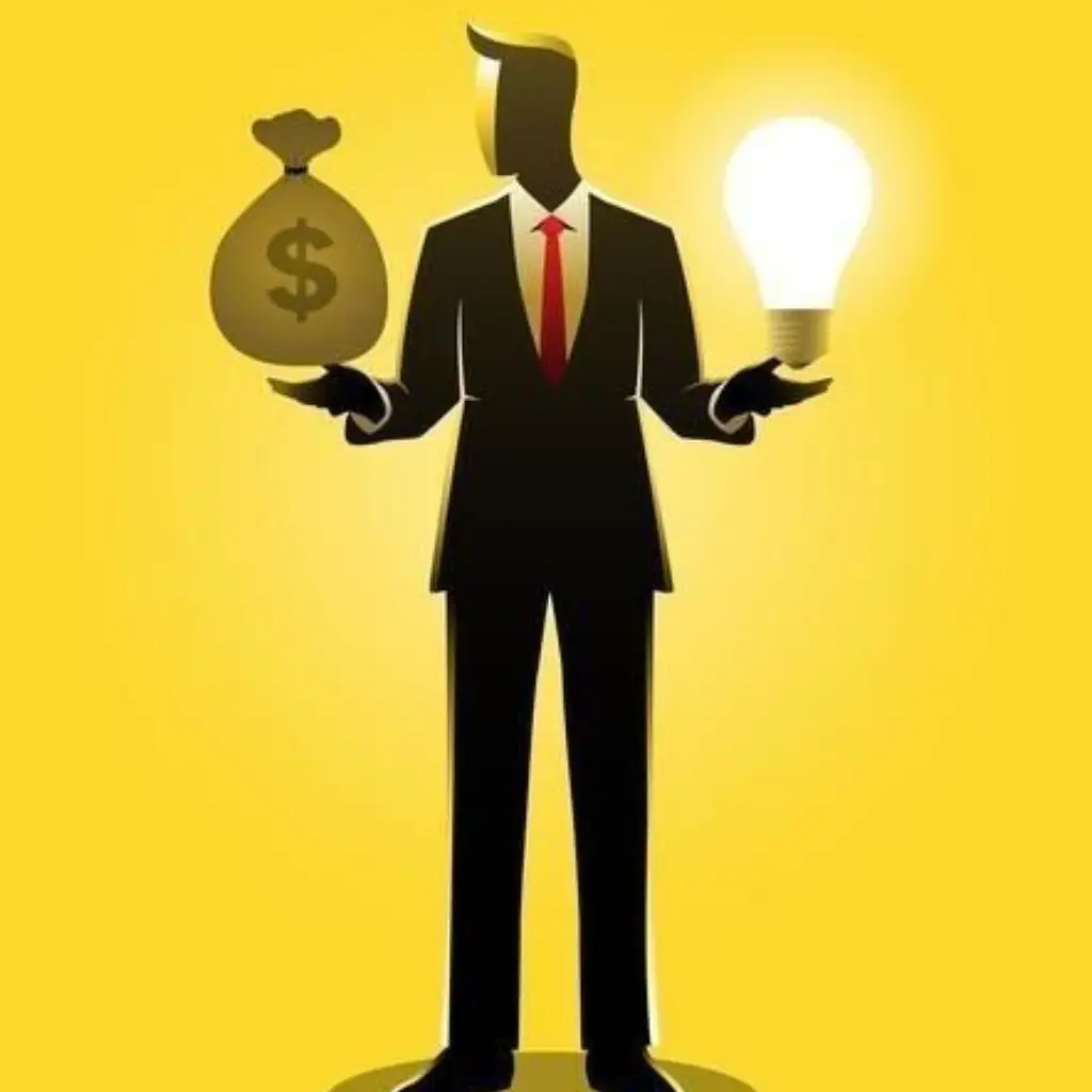 creative black suite man showing idea and money in hands by best digital marketing strategist in kottayam